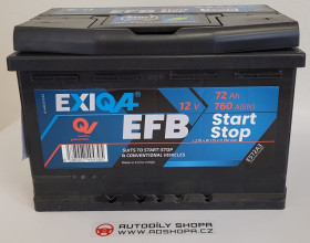 EXIQA EFB Startovací baterie 72Ah Start-Stop EXIDE E572A3